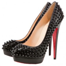 Christian Louboutin Bianca Szöges 140mm Platformos Fekete Szandál