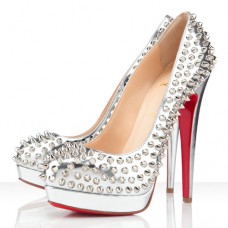 Christian Louboutin Bianca Szöges 140mm Platformos Cipő Ezüst Christian Louboutin Bianca Szöges 140mm Platformos Cipő Ezüst