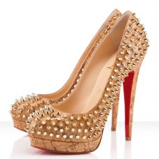 Christian Louboutin Bianca Szöges 140mm Platformos Arany Szandál