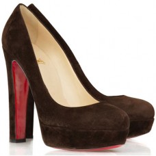 Christian Louboutin Bianca 140 mm-es platformos csizma csokoládébarna színben