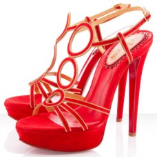 Christian Louboutin TroisRons 140mm szandál mandarinpiros