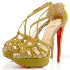Christian Louboutin Mignons 140 mm-es Chartreuse szandál