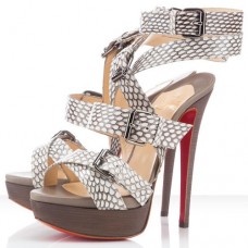 Christian Louboutin Toutenkaboucle 140mm szandál világosszürke