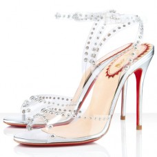 Christian Louboutin Icone A Clous 100mm szandál, ezüst