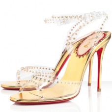 Christian Louboutin Icone A Clous 100mm szandál, arany