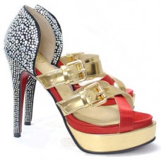 Christian Louboutin Ambertina 140 mm-es Mandarin Red szandál