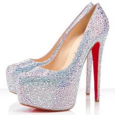 Christian Louboutin Daffodile Strass 160 mm-es platformos szandál Aurora Boreale-tól