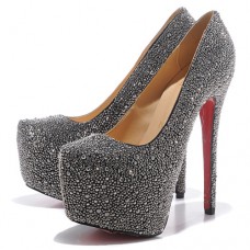 Christian Louboutin Daffodile Strass 160 mm-es platformos hematit szandál