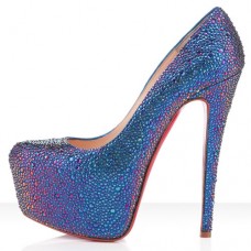 Christian Louboutin Daffodile Strassz 160 mm-es Platformos Kék Szandál Christian Louboutin Daffodile Strassz 160 mm-es Platformos Kék Szandál