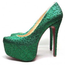 Christian Louboutin Daffodile 160 mm-es platformos szandál sötétzöld Christian Louboutin Daffodile 160 mm-es platformos szandál sötétzöld