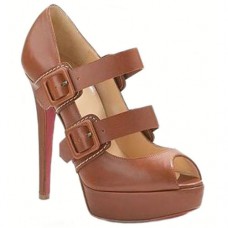 Christian Louboutin Bikiki 140 mm-es Mary Jane Pumps Barna