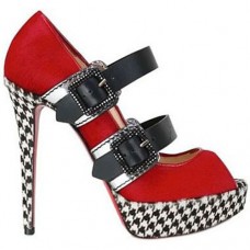 Christian Louboutin Bikiki 140 mm-es Mary Jane Pumps Piros