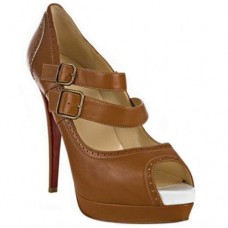 Christian Louboutin Luly 140 mm-es Mary Jane Pumps Barna