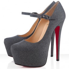 Christian Louboutin Lady Daf 160mm Mary Jane Pumps Világosszürke