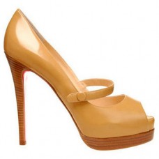 Christian Louboutin No Barre 140 mm-es Mary Jane Pumps Barna