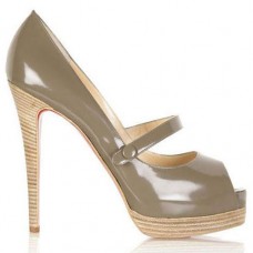 Christian Louboutin No Barre 140 mm-es Mary Jane Pumps Szürke