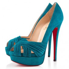 Christian Louboutin Jenny 140 mm-es peep toe cipő Caraibes-től