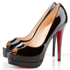 Christian Louboutin Altadama 140 mm-es peep toe cipő fekete