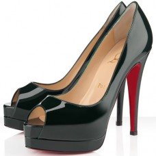 Christian Louboutin Altadama 140 mm-es peep toe cipők zöld
