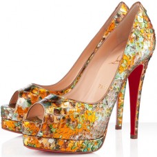 Christian Louboutin Altadama 140mm Peep Toe Pumps Multicolor