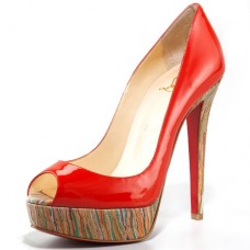 Christian Louboutin Banana 140 mm-es peep toe cipők pirosak