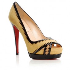 Christian Louboutin Very Jaws 140 mm-es peep toe cipők sárga színben