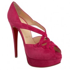 Christian Louboutin Lady Corset 140 mm-es peep toe cipő, rózsaszín, Matador