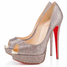 Christian Louboutin Lady 140 mm-es peep toe cipők többszínűek