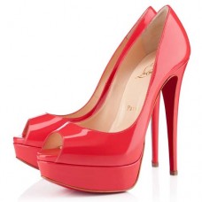 Christian Louboutin Lady 140 mm-es peep toe cipő, rózsaszín, Párizs