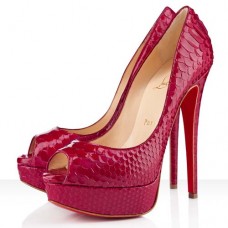 Christian Louboutin Lady 140 mm-es peep toe cipő rózsaszín