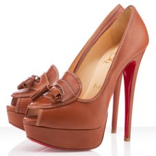 Christian Louboutin Alta Campus 140 mm-es peep toe cipők Faux bőr