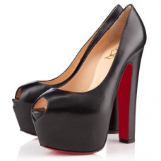 Christian Louboutin Shameless 160 mm-es peep toe cipők fekete színben