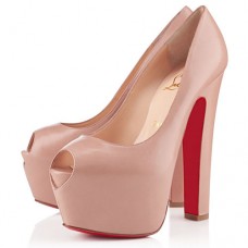 Christian Louboutin Shameless 160 mm-es peep toe cipők nude színben