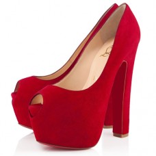 Christian Louboutin Shameless 160 mm-es peep toe cipők pirosak