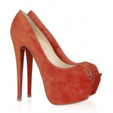 Christian Louboutin Highness 160 mm-es peep toe cipő narancssárga
