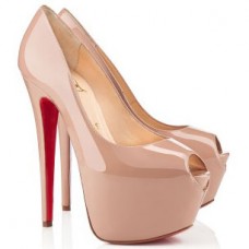 Christian Louboutin Highness 160 mm-es peep toe cipők nude színben