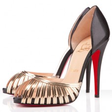Christian Louboutin Corpus 120 mm-es peep toe cipők fekete színben