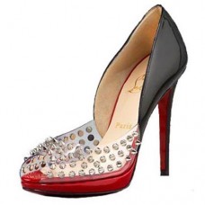 Christian Louboutin Engin 120 mm-es peep toe cipők fekete