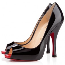 Christian Louboutin Maryl 120 mm-es peep toe cipők fekete