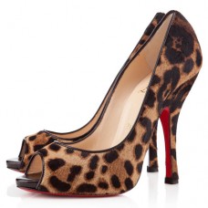 Christian Louboutin Maryl 120 mm-es peep toe cipő leopárdmintás