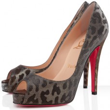 Christian Louboutin Very Prive 120 mm-es peep toe cipők arany színben