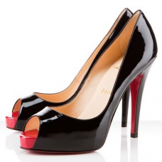 Christian Louboutin Very Prive 120 mm-es peep toe cipők fekete