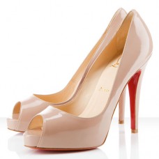 Christian Louboutin Very Prive 120 mm-es peep toe cipők nude színben