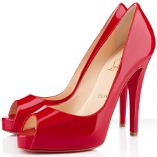 Christian Louboutin Very Prive 120 mm-es peep toe cipők pirosak