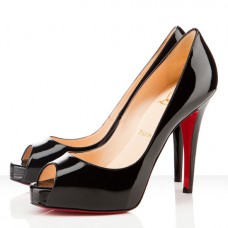 Christian Louboutin Very Prive 120 mm-es peep toe cipők fekete