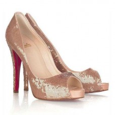 Christian Louboutin Very Prive 120 mm-es peep toe cipők barna színben