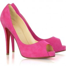 Christian Louboutin Very Prive 120 mm-es peep toe cipő rózsaszín