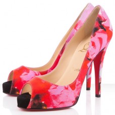 Christian Louboutin Very Prive 120 mm-es peep toe cipő rózsaszín