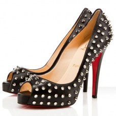 Christian Louboutin Very Prive 120 mm-es peep toe cipők fekete