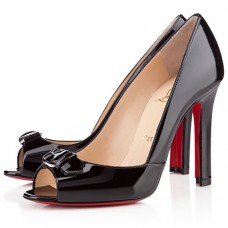 Christian Louboutin Openbelt 100 mm-es peep toe cipők fekete